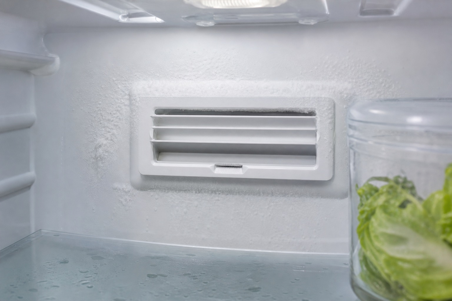 Refrigerator air-damper area open during inspection
