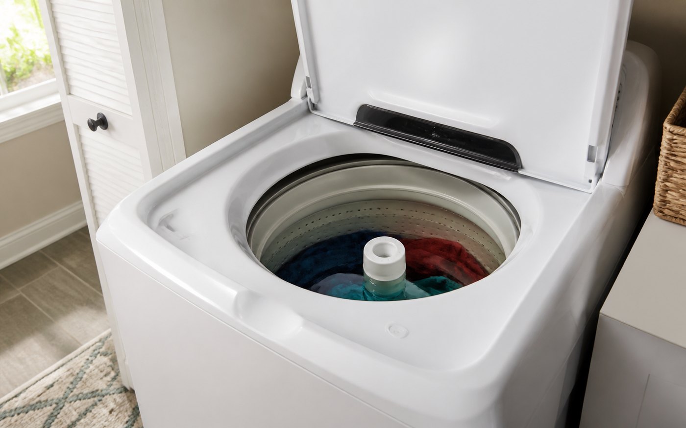 Top-load washer filled with water but not agitating during diagnosis