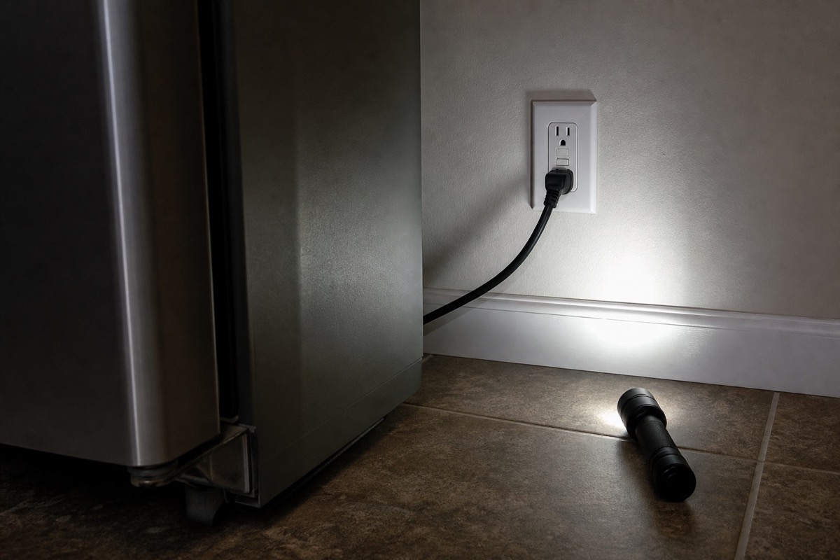External outlet and power connection checked after a refrigerator power interruption