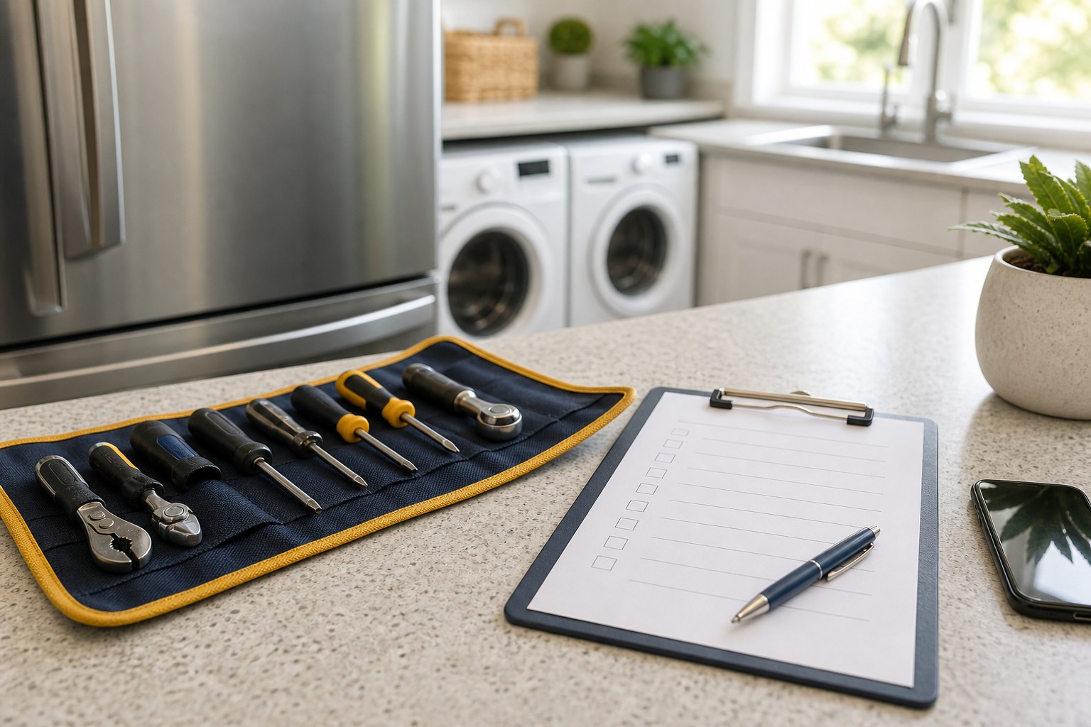 Appliance repair service call and warranty support visual
