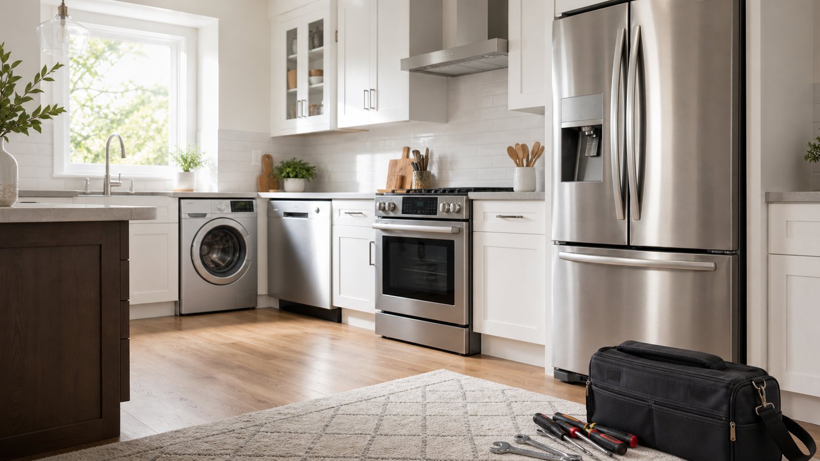 Major household appliance brand support visual for appliance repair
