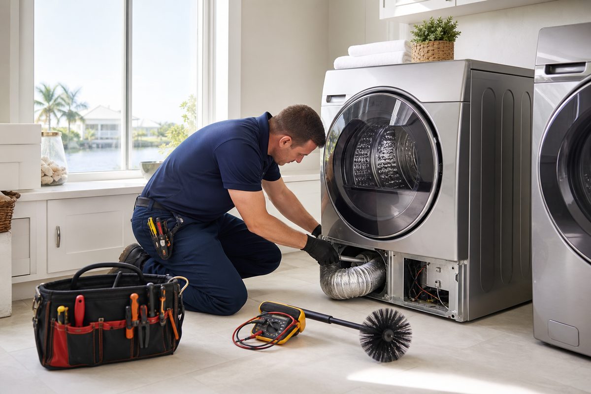 Dryer repair visual for Cape Coral appliance service
