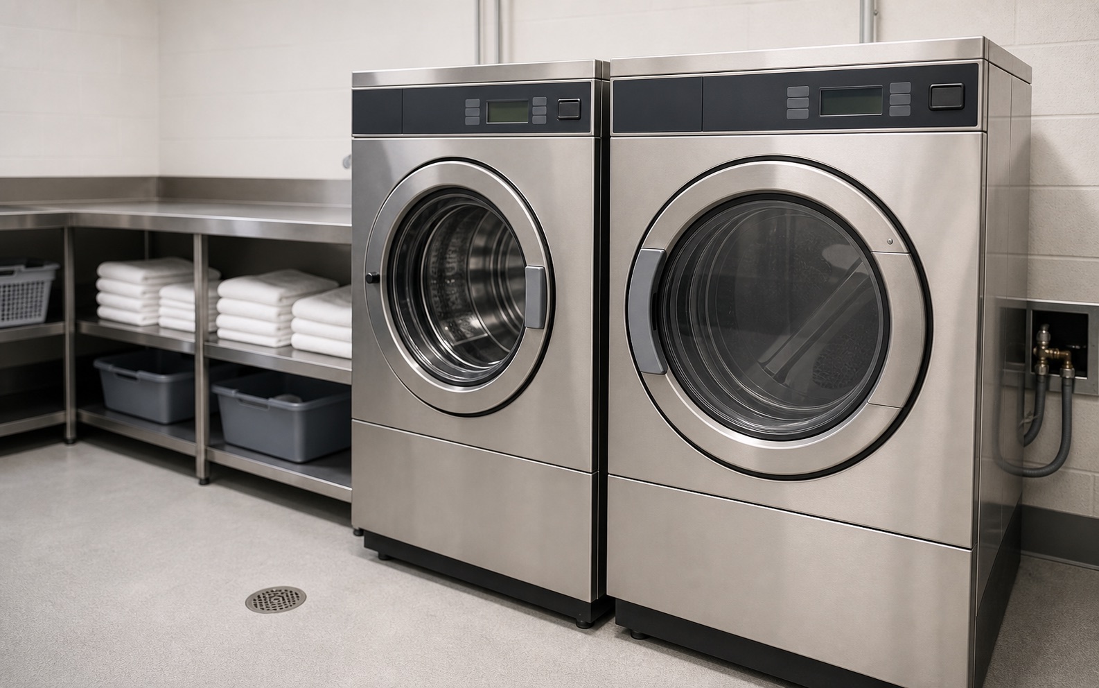 Commercial washer and dryer equipment visual