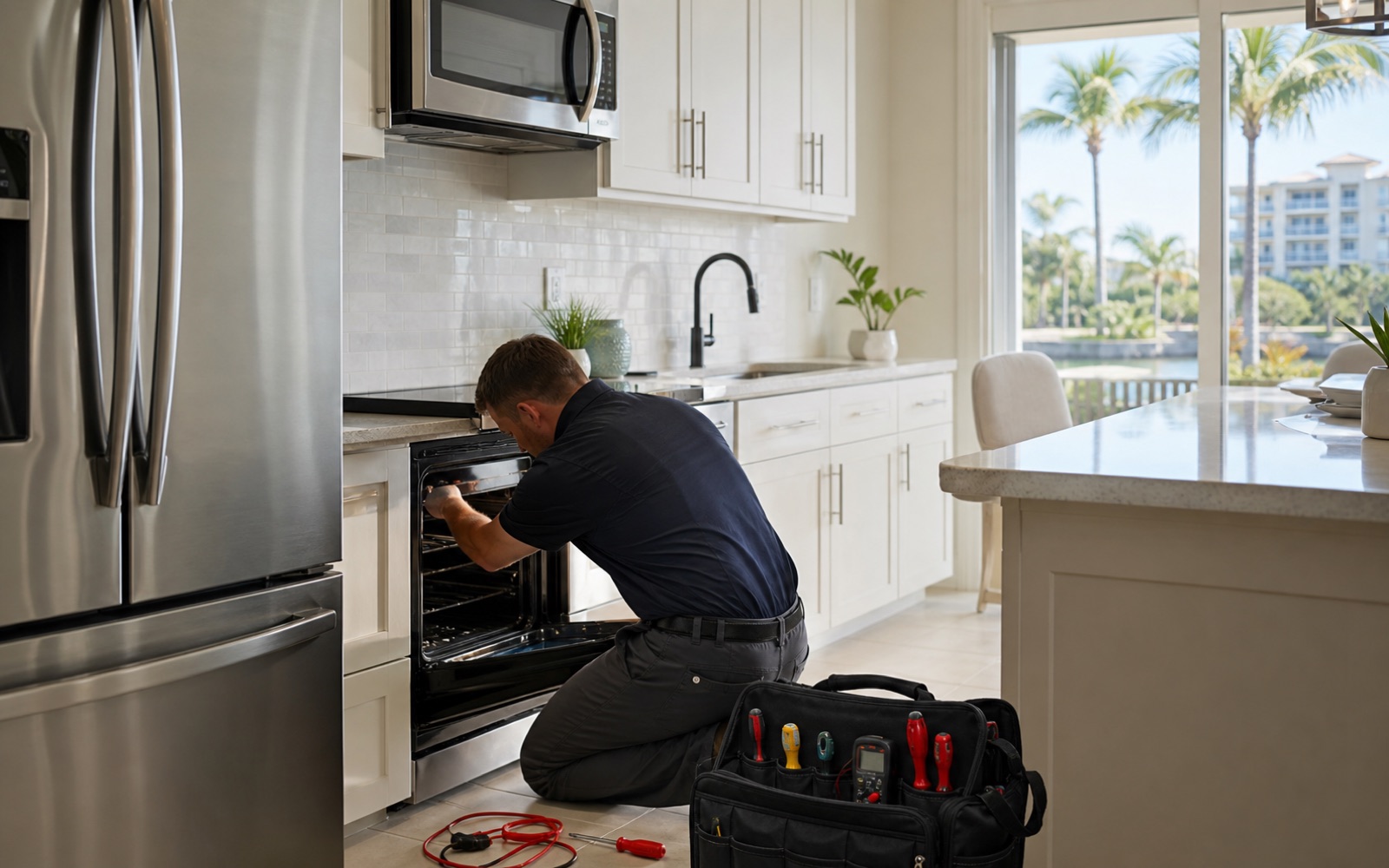 Estero appliance repair service visual in a bright residential home
