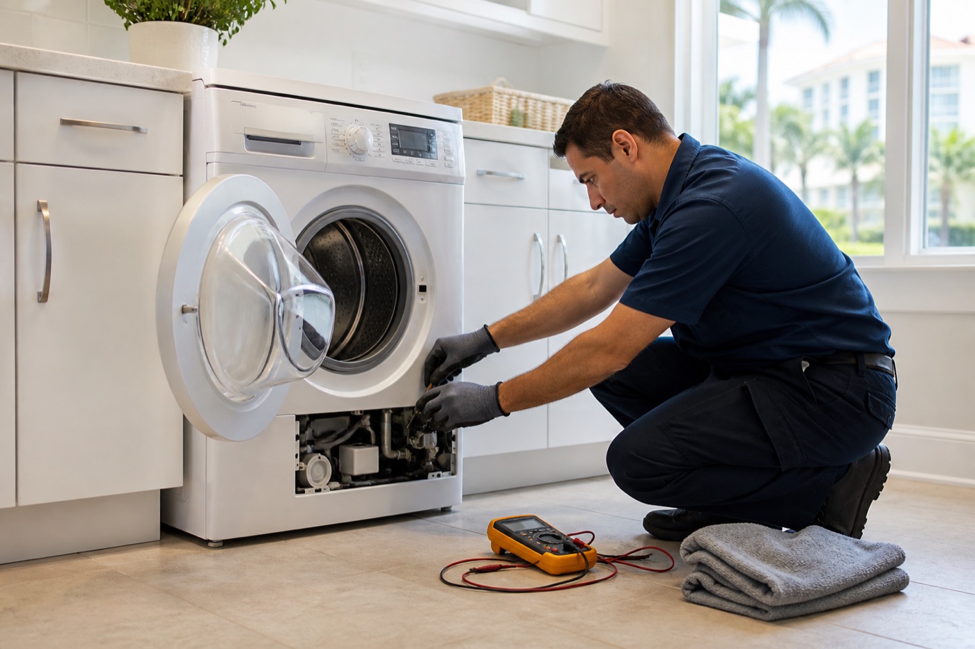 Washer repair visual for Estero appliance service