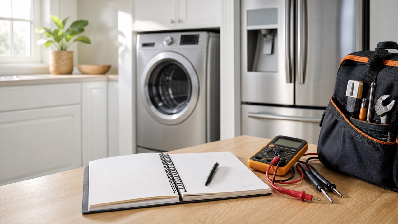 Helpful appliance repair support visual for FAQ section
