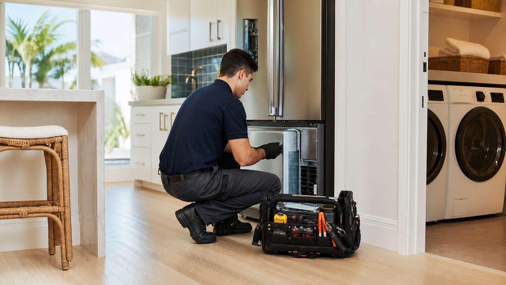 Fort Myers appliance repair service visual in a bright residential home