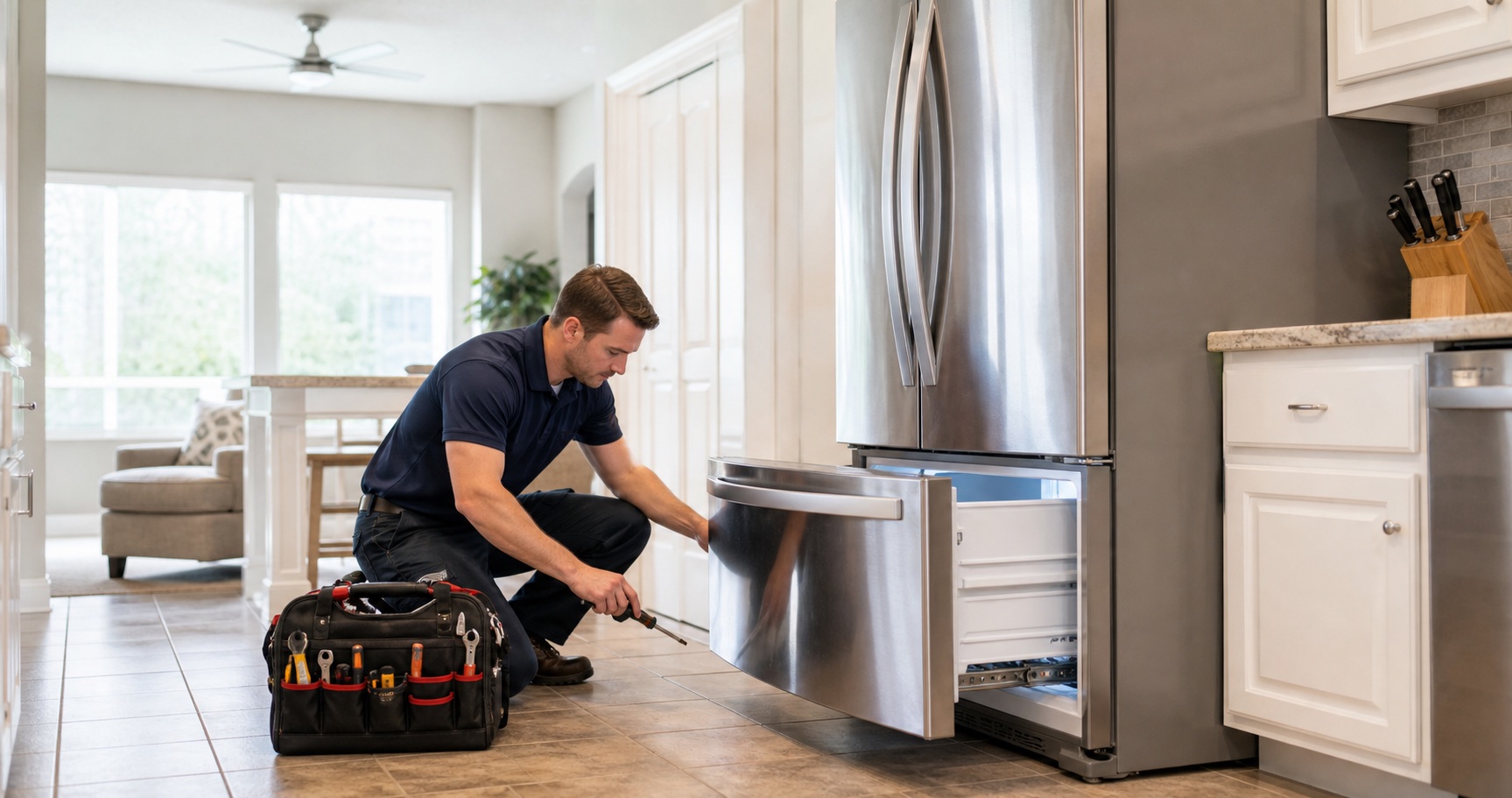 Lehigh Acres appliance repair service visual in a bright residential home