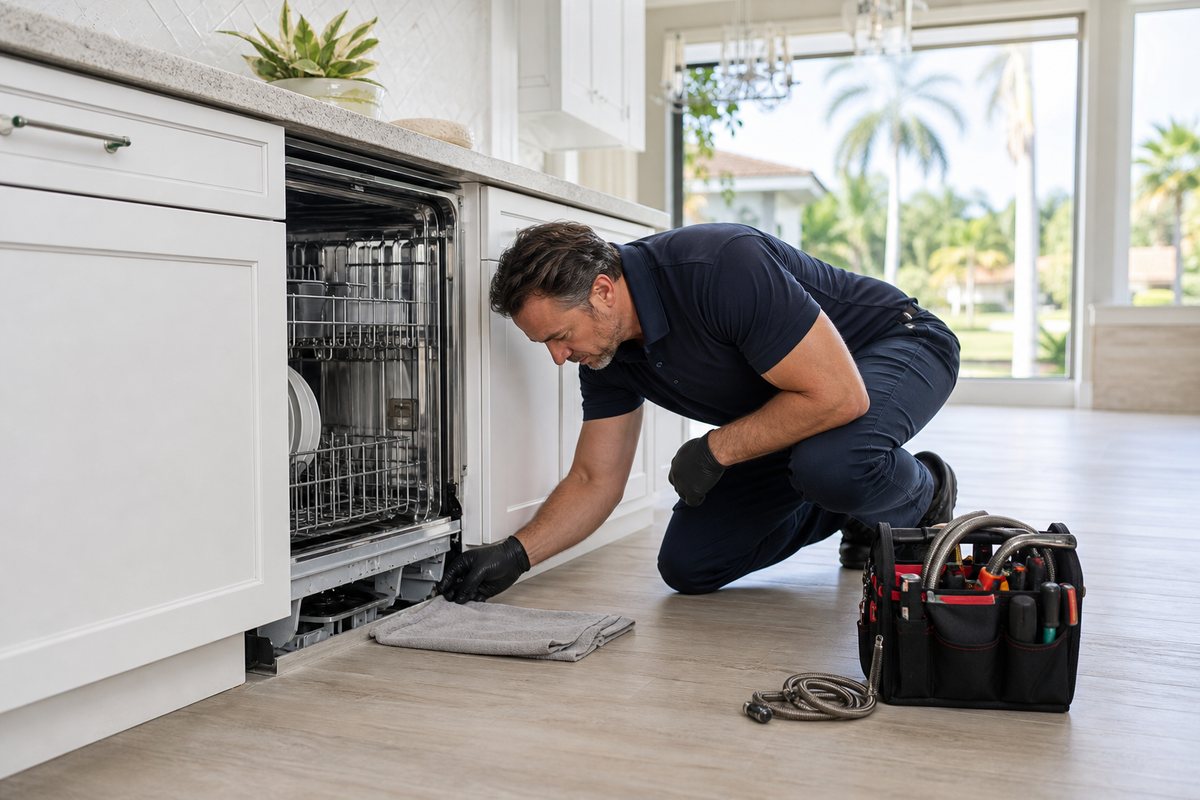 Dishwasher repair visual for Naples appliance service