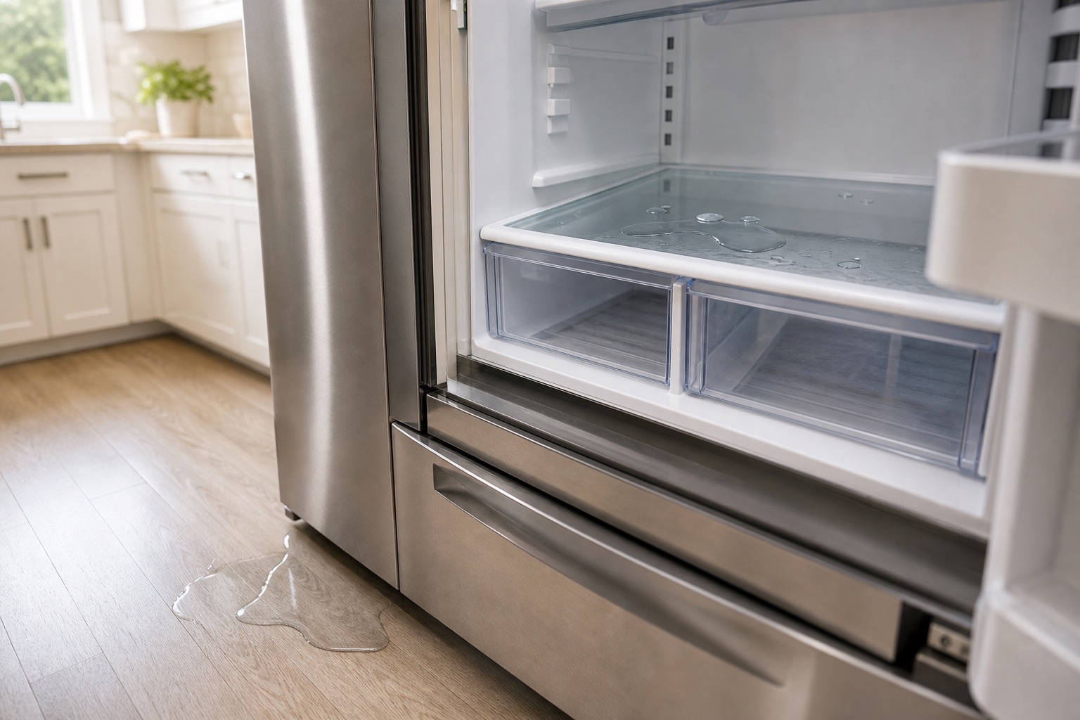 Refrigerator water leak symptom during Cape Coral appliance repair
