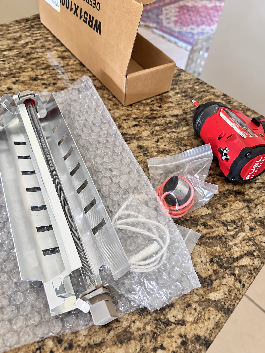 New refrigerator defrost heater, defrost sensor, and temperature sensor prepared for installation