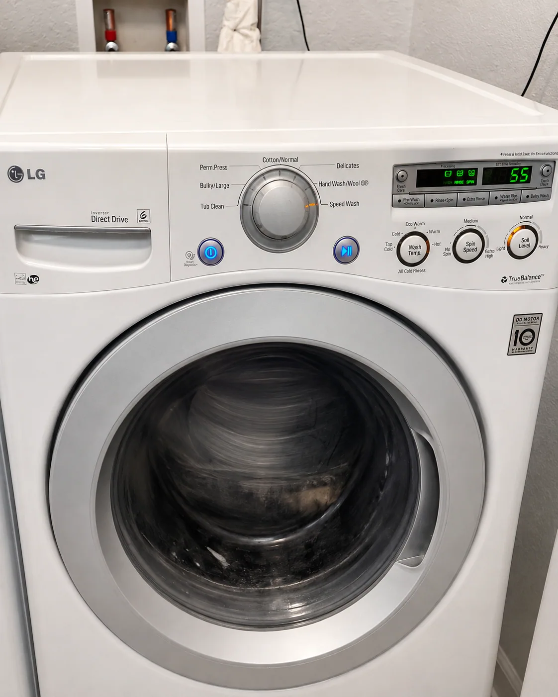 LG front load washer control panel after drain repair