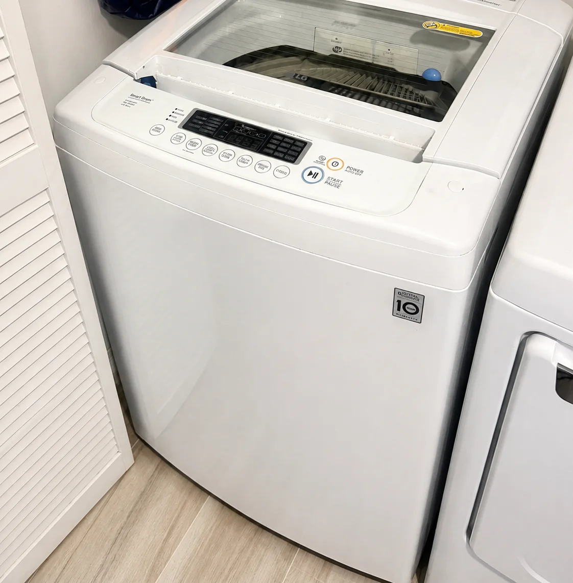 LG WT1101CW washer after control board replacement in Sanibel Florida