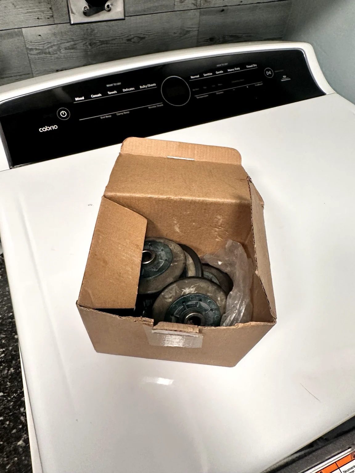 Removed worn drum rollers